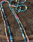 Evil Eye Recycled Glass Necklace - Pink vendor-unknown