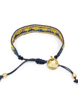Taj Beaded Bracelet - Azure Blue & Yellow vendor-unknown