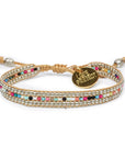 Skinny Silver Darjeeling Rainbow Bracelet