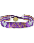 Seed Bead LOVE with Hearts Bracelet - Amethyst vendor-unknown