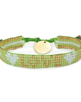 Seed Bead LOVE with Hearts Bracelet - Lime vendor-unknown