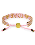 Seed Bead LOVE with Hearts Bracelet - Light Pink vendor-unknown