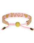 Seed Bead LOVE with Hearts Bracelet - Light Pink vendor-unknown