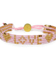 Seed Bead LOVE with Hearts Bracelet - Light Pink vendor-unknown