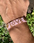 Seed Bead LOVE with Hearts Bracelet - Light Pink vendor-unknown