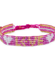 Seed Bead LOVE with Hearts Bracelet - Pink Topaz vendor-unknown