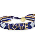 Seed Bead LOVE with Hearts Bracelet - Sapphire vendor-unknown