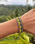 Taj Beaded Bracelet - Azure Blue & Yellow