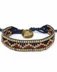 Taj Beaded Bracelet - Navy Blue & Red vendor-unknown