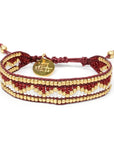 Taj Beaded Bracelet - Red & White vendor-unknown