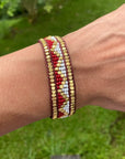 Taj Beaded Bracelet - Red & White Love Is Project