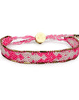 Bali Friendship Bracelet - Neon Pink & White