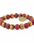 Frida Wooden Beaded Bracelet - Red