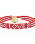 Custom Seed Bead LOVE Bracelet - Red