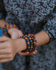 Frida Wooden Beaded Bracelet - Blue vendor-unknown