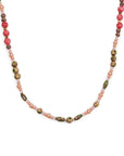 Evil Eye Recycled Glass Necklace - Pink