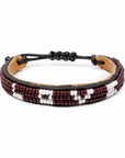 Skinny LOVE Bracelet - Burgundy and White