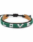 Skinny LOVE Bracelet - Green and White vendor-unknown