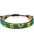 Skinny LOVE Bracelet - Green and Yellow vendor-unknown