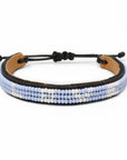 Skinny LOVE Bracelet - Light Blue and White vendor-unknown