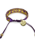 Taj LOVE Beaded Bracelet - Purple & Gold vendor-unknown