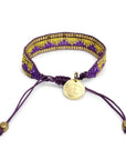 Taj Beaded Bracelet - Purple & Gold vendor-unknown