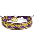 Taj Beaded Bracelet - Purple & Gold vendor-unknown