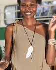 TWFF Feather Necklace - Black and White