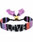 Atitlan LOVE Bracelet - Black & Coral