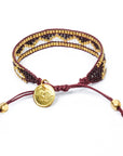 Taj Beaded Bracelet - Burgundy & White vendor-unknown