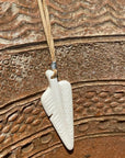 TWFF Feather Engraved Camel Bone Necklace