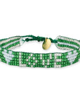 Seed Bead LOVE with Hearts Bracelet - Emerald vendor-unknown