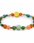 Evil Eye Recycled Glass Bracelet - Carnelian Sunset Stone vendor-unknown