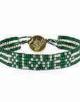 Seed Bead LOVE Bracelet - Green vendor-unknown