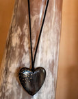 New Engravable Open Your Heart Necklace - Black vendor-unknown