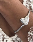 Sterling Silver Heart Locket Bracelet