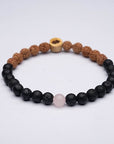 Lava Stone Mala Balance Bracelet with Rose Quartz vendor-unknown