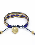Taj Beaded Bracelet - Royal Blue & White