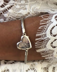 Sterling Silver Heart Locket Bracelet vendor-unknown