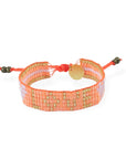 Kids' Seed Bead LOVE with Hearts Bracelet - Neon Orange vendor-unknown