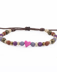Tagua Heart Bracelet - Pink