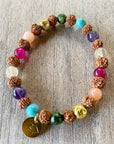 Bali Rainbow Mala - Chakra Stones with Golden Beads vendor-unknown