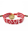 Kids' Seed Bead LOVE Bracelet - Red vendor-unknown