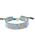 Kids' Seed Bead LOVE with Hearts Bracelet - Sky Blue vendor-unknown
