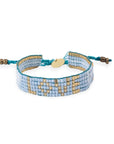 Kids' Seed Bead LOVE with Hearts Bracelet - Sky Blue vendor-unknown