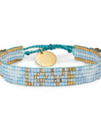 Seed Bead LOVE with Hearts Bracelet - Sky Blue