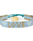 Seed Bead LOVE with Hearts Bracelet - Sky Blue vendor-unknown