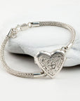 Sterling Silver Heart Locket Bracelet