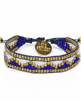 Taj Beaded Bracelet - Royal Blue & White vendor-unknown