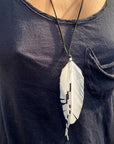 TWFF Feather Necklace - Black and White